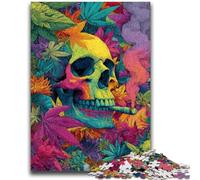 1000 Piece Jigsaw Puzzle for Adults Teens Psychedelic Skull 1000 Piece Jigsaw,Family Game Stress Reliever Difficult Challenge Suitable for Couples (38x26cm)