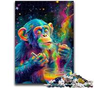 1000 Piece Jigsaw Puzzle for Adults Teens Psychedelic Smoke Cat 1000 Piece Jigsaw,Stress Reliever Difficult Challenge Secret Santa Gifts (38x26cm)