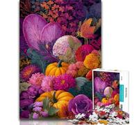 1000 Piece Jigsaw Puzzle for Adults Teens Pumpkin Flowers 1000 Pieces for Adults,Educational Games Home Decoration Suitable for Desktop Decoration (size 75x50cm)