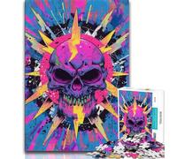 1000 Piece Jigsaw Puzzle for Adults Teens Punk Skeleton 1000 Pieces for Adults,learning Educational Is Ideal As A Gift for The Whole Family 75x50cm