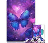 1000 Piece Jigsaw Puzzle for Adults Teens Purple Butterfly 1000 Pieces for Adults,Secret Santa Gifts for Age 14 Years Up (size 38x26cm)