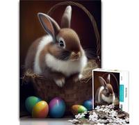 1000 Piece Jigsaw Puzzle for Adults Teens Rabbit Easter Bunny Animal Jigsaw,Family Entertainment Toys with Matching Poster And Trivia Sheet 75x50cm