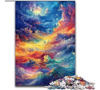 1000 Piece Jigsaw Puzzle for Adults Teens Rainbow Cloud Challenging To Complete But Fun And Humorous with Matching Poster And Trivia Sheet 50x75cm