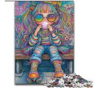 1000 Piece Jigsaw Puzzle for Adults Teens Rainbow Girl, Toys Educational Games Stress Relieving Enhance Love between Couples (Size 50x75cm)