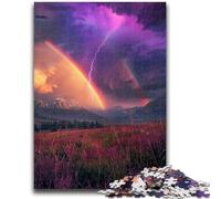 1000 Piece Jigsaw Puzzle for Adults Teens Rainbow Lightning 1000 Piece Puzzle,Fun Games Every Piece Is Unique - Challenging Family Fun Game (75x50cm)