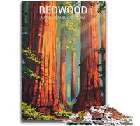 1000 Piece Jigsaw Puzzle for Adults Teens Redwood National Park Poster Vibrant And Unique Design Relaxing & Challenging Puzzle Experience (size 38x26cm)