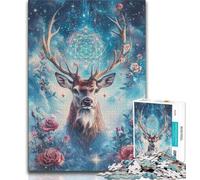 1000 Piece Jigsaw Puzzle for Adults Teens Rose Deer,Educational Games Home Decoration Birthday Present,Gifts,Wall Art (75x50cm)