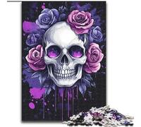 1000 Piece Jigsaw Puzzle for Adults Teens Rose Skull Learning Educational Toys Family Games Birthday Present, Gifts (size 26x38cm)