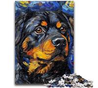 1000 Piece Jigsaw Puzzle for Adults Teens Rottweiler Night Sky Educational Family Game Is Ideal As Gifts for The Whole Family for 14+ 26x38cm