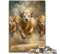 1000 Piece Jigsaw Puzzle for Adults Teens Running Bison 1000 Pieces for Adults,Challenging Game for Is Ideal As A Gift for The Whole Family (75x50cm)
