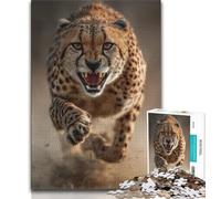 1000 Piece Jigsaw Puzzle for Adults Teens Running Cheetah,Toys Educational Games Stress Relieving Unique Home Decor And Gifts (38x26cm)