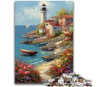 1000 Piece Jigsaw Puzzle for Adults Teens Seaside Lighthouse 1000 Pieces for Adults,learning Educational Is Ideal As A Gift for The Whole Family (26x38cm)