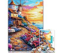 1000 Piece Jigsaw Puzzle for Adults Teens Seaside Village,Help The Brain Exercise Addictive Toys to Cultivate Patience Perfect Decoration (38x26cm)