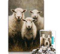 1000 Piece Jigsaw Puzzle for Adults Teens Sheep Jigsaw,Staycation Kill Time with Fully Interlocking Randomly Shaped Pieces 75x50cm