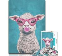 1000 Piece Jigsaw Puzzle for Adults Teens Sheep Wearing Sunglasses 1000 Pieces for Adults,Secret Santa Gifts for Age 14 Years Up (size 38x26cm)