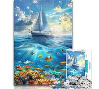 1000 Piece Jigsaw Puzzle for Adults Teens Ship Sailing on The Ocean 1000 Piece Jigsaw,Challenging Family Activity Games DIY Toy for Home Wall Decor Gifts (size 75x50cm)