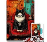1000 Piece Jigsaw Puzzle for Adults Teens Sitting Cat,Educational Games Home Decoration for Is Ideal As A Gift for The Whole Family 38x26cm