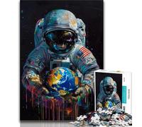 1000 Piece Jigsaw Puzzle for Adults Teens Skeleton Astronaut Oil Painting,Educational Games Home Decoration for Is Ideal As A Gift for The Whole Family 50x75cm