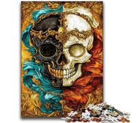 1000 Piece Jigsaw Puzzle for Adults Teens Skull Feathers Educational Family Game Is Ideal As Gifts for The Whole Family for 14+ 26x38cm