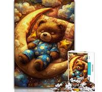 1000 Piece Jigsaw Puzzle for Adults Teens Sleeping Teddy Bear 1000 Pieces for Adults,learning Educational Is Ideal As A Gift for The Whole Family 26x38cm