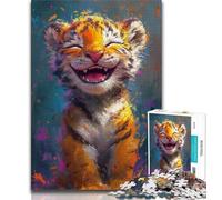1000 Piece Jigsaw Puzzle for Adults Teens Smiling Baby Tiger 1000 Pieces for Adults,Secret Santa Gifts for Age 14 Years Up (size 75x50cm)