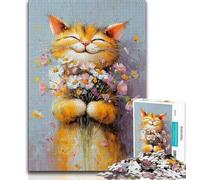 1000 Piece Jigsaw Puzzle for Adults Teens Smiling Cat 1000 Pieces for Adults,Birthday Present, Gifts, Wall Art for Ages 14+ (size 75x50cm)