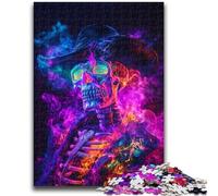 1000 Piece Jigsaw Puzzle for Adults Teens Smoke Skull Vibrant And Unique Design Relaxing & Challenging Puzzle Experience 50x75cm