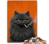 1000 Piece Jigsaw Puzzle for Adults Teens Smoking Cat Adult Jigsaw,for Educational Game Challenge Toy Birthday Present, Gifts, Wall Art (75x50cm)