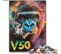 1000 Piece Jigsaw Puzzle for Adults Teens Smoking Chimpanzee Learning Educational Toys Family Games Gifts for Friends And Family (size 50x75cm)