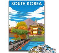 1000 Piece Jigsaw Puzzle for Adults Teens South Korea Travel Poster 1000 Pieces for Adults,Challenging Game Gifts for Is Ideal As A Gift for The Whole Family (26x38cm)