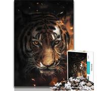 1000 Piece Jigsaw Puzzle for Adults Teens Sparkling Tiger 1000 Piece Puzzle,Quiz Game Wall Decoration Unique Birthday And Xmas Gifts 75x50cm