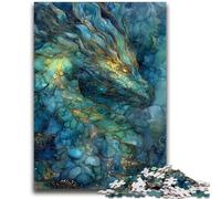 1000 Piece Jigsaw Puzzle for Adults Teens Stained Glass Dragon Help The Brain Exercise Addictive Toys to Cultivate Patience Parent-child Interaction 26x38cm