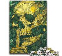 1000 Piece Jigsaw Puzzle for Adults Teens Stained Glass Skull Teenager Puzzles,Perfect for Game Nights, Colorful Toy for Home Gift (38x26cm)
