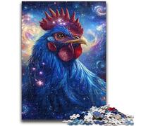 1000 Piece Jigsaw Puzzle for Adults Teens Starry Sky Rooster Challenging To Complete But Fun And Humorous Educational Game for Birthday 50x75cm