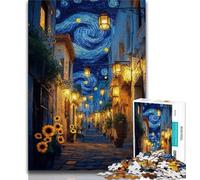 1000 Piece Jigsaw Puzzle for Adults Teens Streets Under The Night Sky 1000 Piece Jigsaw,Challenging Family Activity Games DIY Toy for Home Wall Decor Gifts (size 38x26cm)