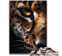 1000 Piece Jigsaw Puzzle for Adults Teens Striking Cheetah Eye Macro Challenging To Complete But Fun And Humorous Educational Game for Birthday 50x75cm