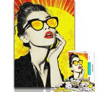 1000 Piece Jigsaw Puzzle for Adults Teens Sunglasses Woman,Challenging Game And Family Play Educational Game for Birthday,Chrismas (38x26cm)