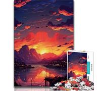 1000 Piece Jigsaw Puzzle for Adults Teens Sunset over The City with Trees 1000 Pieces for Adults,Challenging Game Gifts for Is Ideal As A Gift for The Whole Family 38x26cm