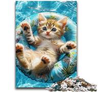 1000 Piece Jigsaw Puzzle for Adults Teens Swimming Cat Vibrant And Unique Design Relaxing & Challenging Puzzle Experience 50x75cm