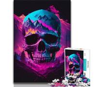 1000 Piece Jigsaw Puzzle for Adults Teens Synthwave Skull 1000 Piece Jigsaw,is Ideal As Gifts for The Whole Family Suitable for And 14 (size 75x50cm)