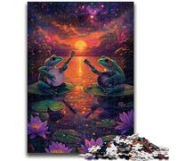 1000 Piece Jigsaw Puzzle for Adults Teens The Frog Band at Sunset Suitable for Ages 14 And Up Intellectual Toy Game Educational Game for Birthday And Christmas 26x38cm