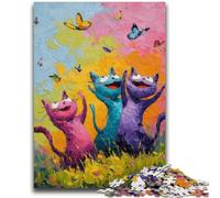 1000 Piece Jigsaw Puzzle for Adults Teens Three Cats Teenager Puzzles,Perfect for Game Nights, Colorful Toy for Home Gift (75x50cm)