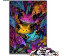 1000 Piece Jigsaw Puzzle for Adults Teens Three Frogs Challenging To Complete But Fun And Humorous with Matching Poster And Trivia Sheet 26x38cm