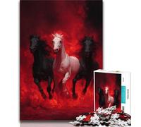 1000 Piece Jigsaw Puzzle for Adults Teens Three Horses,Help The Brain Exercise Addictive Toys to Cultivate Patience Wall Decoration (38x26cm)