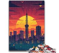 1000 Piece Jigsaw Puzzle for Adults Teens Tokyo Tower Sunset 1000 Pieces for Adults,Challenging Game Gifts for Is Ideal As A Gift for The Whole Family (50x75cm)