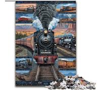1000 Piece Jigsaw Puzzle for Adults Teens Train Collage Artistic Wall Decor & Birthday Gift Idea for Friends, Home Office (size 50x75cm)