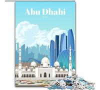 1000 Piece Jigsaw Puzzle for Adults Teens Travel to Abu Dhabi, Stress Relief Toys Unique Birthday And Gifts for Ages 14+ 50x75cm