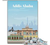 1000 Piece Jigsaw Puzzle for Adults Teens Travel to Addis Ababa, for And 14 Years And over for Educational Game Challenge Toy Gift for Birthdays 26x38cm