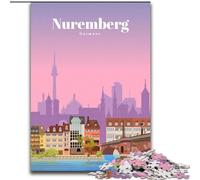 1000 Piece Jigsaw Puzzle for Adults Teens Travel to Nuremberg, Stress Relief Toys Unique Birthday And Gifts for Ages 14+ 26x38cm
