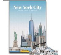 1000 Piece Jigsaw Puzzle for Adults Teens Travel to NYC by Day Challenging Game Toys Deal As Gifts for The Whole Family for Ages 14+ (38x52cm) 1000pcs